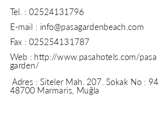 Paa Garden Beach Hotel iletiim bilgileri